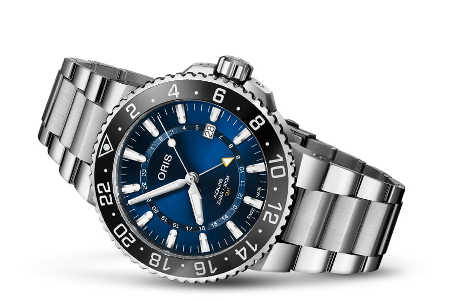 Oris Oris Aquis Gmt Date 01 798 7754 4135-07 8 24 05PEB , наручные мужские часы фото под углом